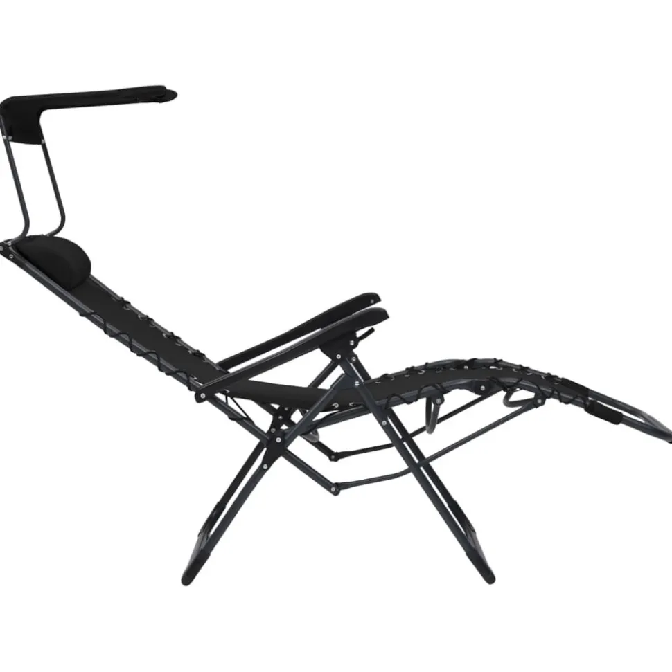 MAISON EXCLUSIVE - Chaises pliables de terrasse lot de 2 textilène noir