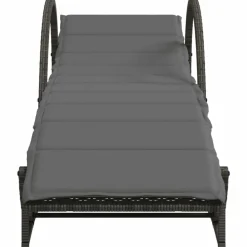 MAISON EXCLUSIVE - Chaises longues lot de 2 avec coussins gris résine tressée