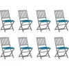 MAISON EXCLUSIVE - Chaises pliables d'extérieur lot de 8 et coussins bois d'acacia