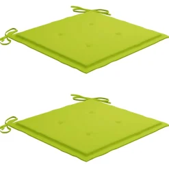 MAISON EXCLUSIVE - Chaises de jardin lot de 2 avec coussins vert vif bois de teck