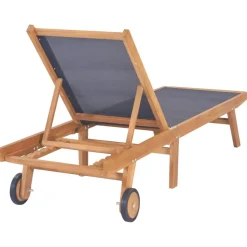 MAISON EXCLUSIVE - Chaises longues pliables et roulettes lot de 2 teck textilène