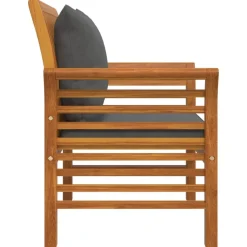 MAISON EXCLUSIVE - Chaises de canapé coussins gris foncé lot de 2 acacia massif