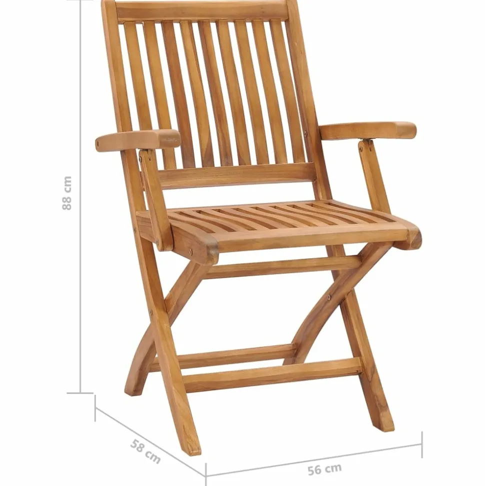 MAISON EXCLUSIVE - Chaises pliables de jardin lot de 8 bois de teck solide
