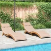 MAISON EXCLUSIVE - Chaises longues avec coussins lot de 2 beige bois massif acacia