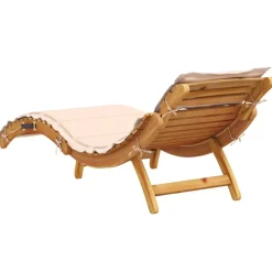 MAISON EXCLUSIVE - Chaises longues avec coussins lot de 2 beige bois massif acacia