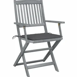MAISON EXCLUSIVE - Chaises pliables d'extérieur lot de 6 et coussins bois d'acacia