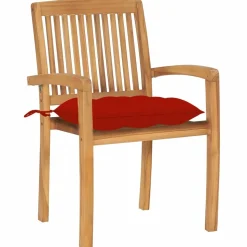 MAISON EXCLUSIVE - Chaises de jardin empilables avec coussins lot de 8 teck solide