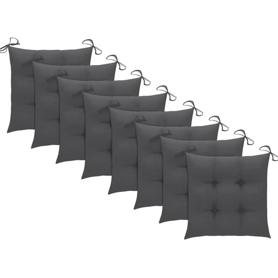 MAISON EXCLUSIVE - Chaises de jardin empilables avec coussins lot de 8 teck solide