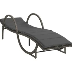 MAISON EXCLUSIVE - Chaises longues lot de 2 avec table gris résine tressée