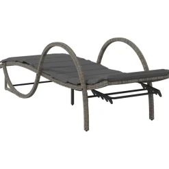 MAISON EXCLUSIVE - Chaises longues lot de 2 avec table gris résine tressée