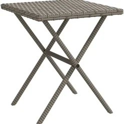 MAISON EXCLUSIVE - Chaises longues lot de 2 avec table gris résine tressée