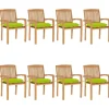 MAISON EXCLUSIVE - Chaises de jardin empilables avec coussins lot de 8 teck solide