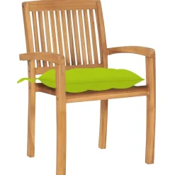 MAISON EXCLUSIVE - Chaises de jardin empilables avec coussins lot de 8 teck solide