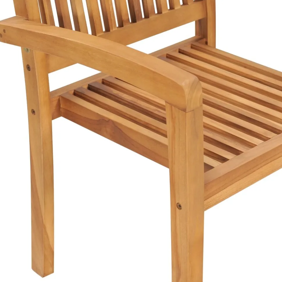 MAISON EXCLUSIVE - Chaises de jardin empilables avec coussins lot de 8 teck solide