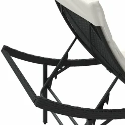 MAISON EXCLUSIVE - Chaises longues lot de 2 avec coussins noir résine tressée