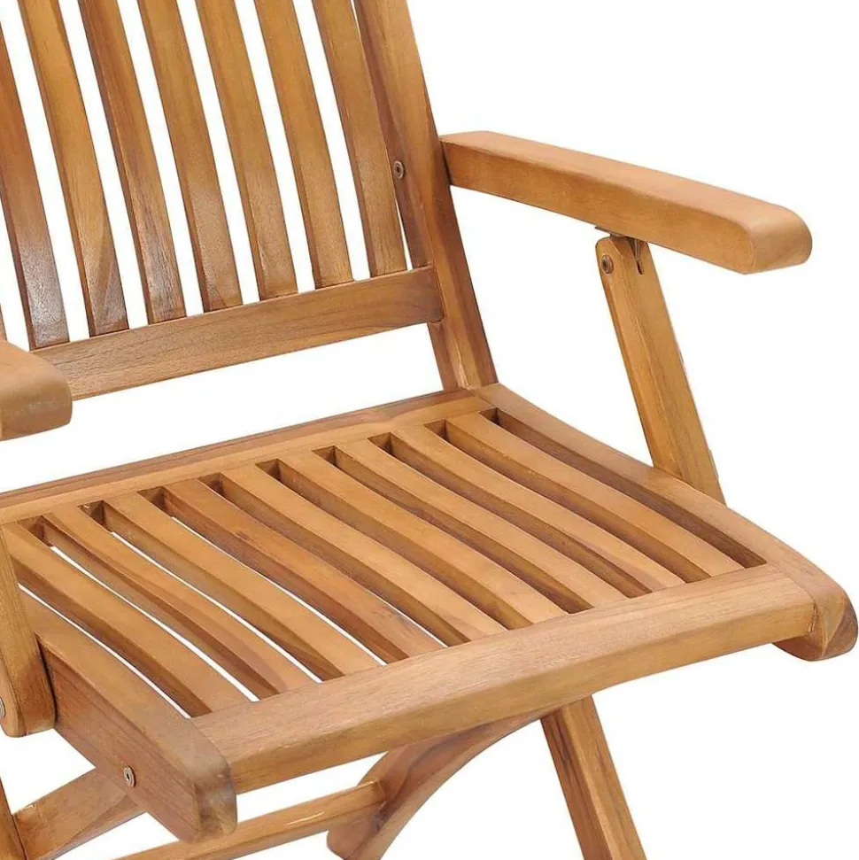 MAISON EXCLUSIVE - Chaises pliables de jardin avec coussins lot de 4 teck solide
