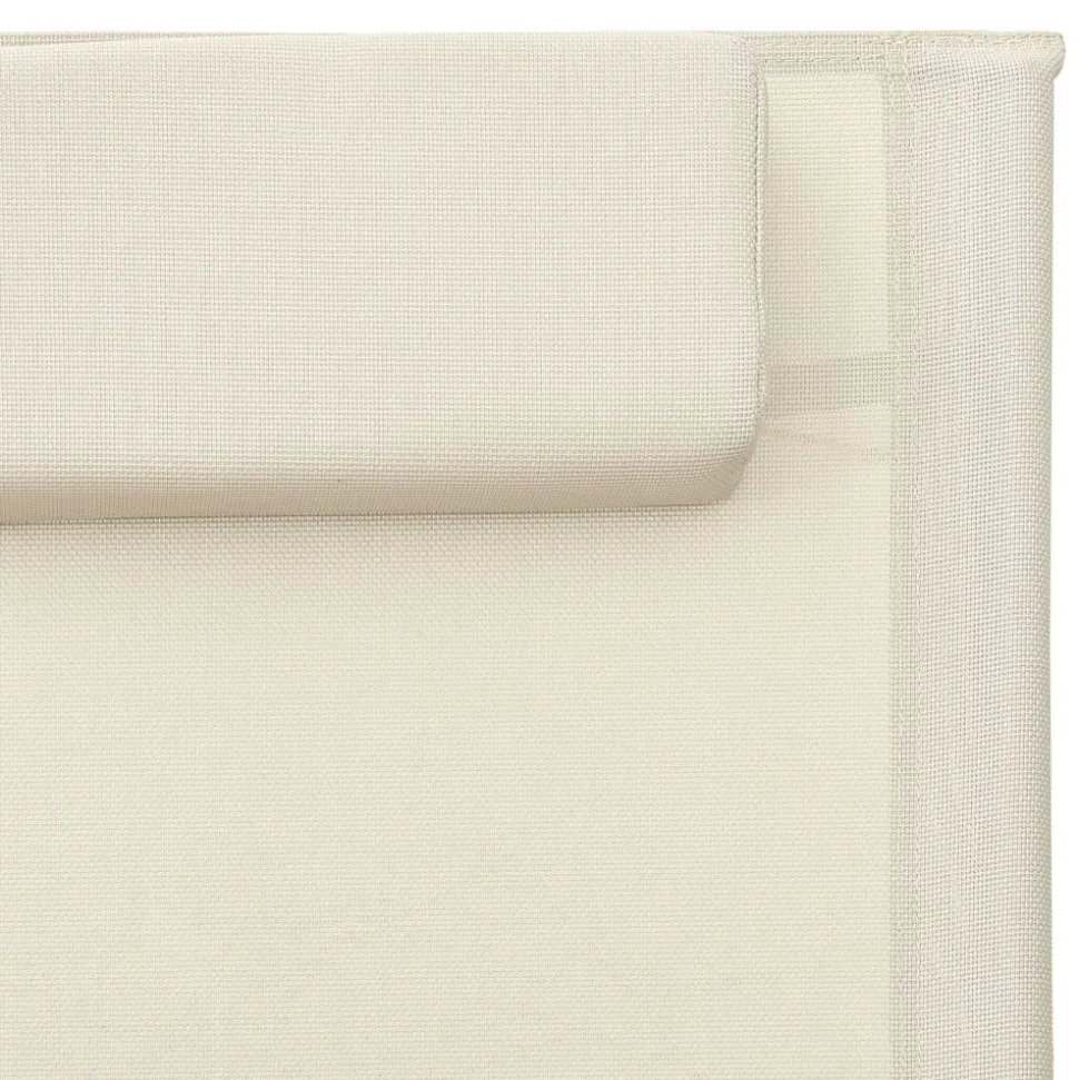 MAISON EXCLUSIVE - Chaises longues textilène lot de 2 crème et gris