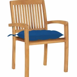 MAISON EXCLUSIVE - Chaises de jardin empilables avec coussins lot de 6 teck solide