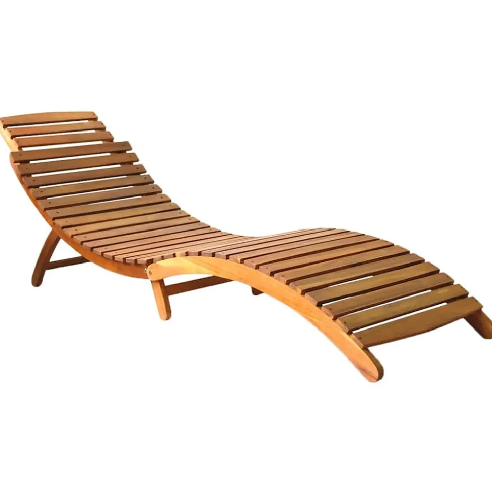 MAISON EXCLUSIVE - Chaises longues lot de 2 avec coussins bois d'acacia solide