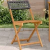 MAISON EXCLUSIVE - Chaises de bistrot lot de 2 noir bois massif d'acacia et rotin