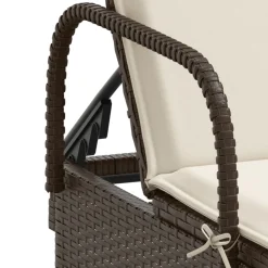 MAISON EXCLUSIVE - Chaises longues avec coussins lot de 2 marron résine tressée