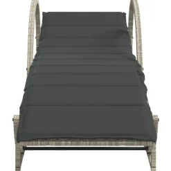 MAISON EXCLUSIVE - Chaises longues lot de 2 avec table gris clair résine tressée