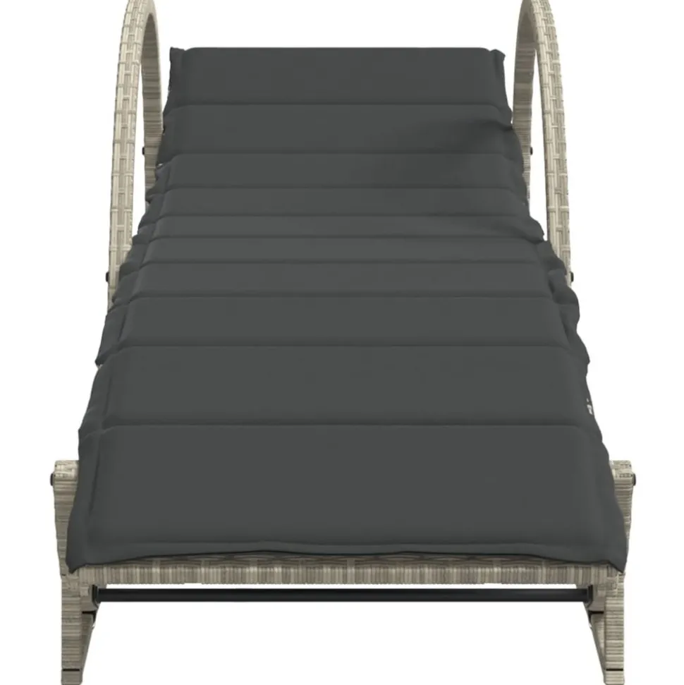 MAISON EXCLUSIVE - Chaises longues lot de 2 avec table gris clair résine tressée