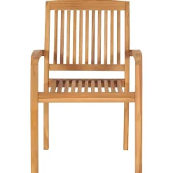 MAISON EXCLUSIVE - Chaises de jardin empilables avec coussins lot de 6 teck solide