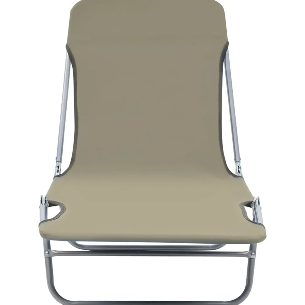 MAISON EXCLUSIVE - Chaises longues pliables lot de 2 acier et tissu taupe