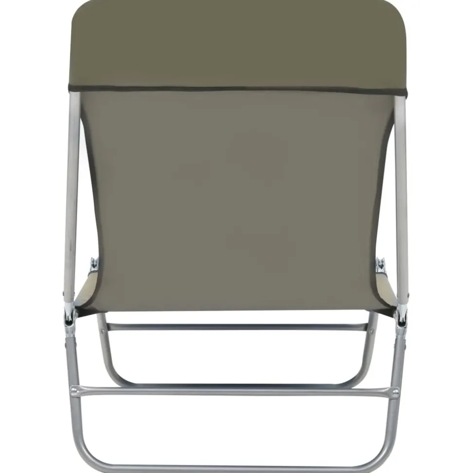 MAISON EXCLUSIVE - Chaises longues pliables lot de 2 acier et tissu taupe