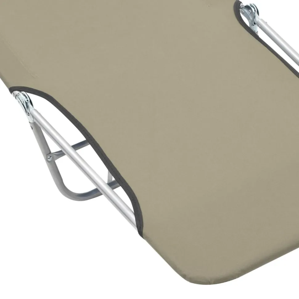 MAISON EXCLUSIVE - Chaises longues pliables lot de 2 acier et tissu taupe