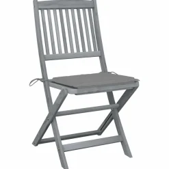 MAISON EXCLUSIVE - Chaises pliables d'extérieur lot de 2 et coussins bois d'acacia