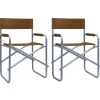 MAISON EXCLUSIVE - Chaises de metteur en scène lot de 2 acier marron