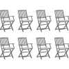 MAISON EXCLUSIVE - Chaises pliables d'extérieur lot de 8 et coussins bois d'acacia