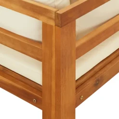 MAISON EXCLUSIVE - Chaises longues et coussins blanc crème lot de 2 bois d'acacia