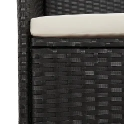 MAISON EXCLUSIVE - Chaises de jardin lot de 4 avec coussins résine tressée noir