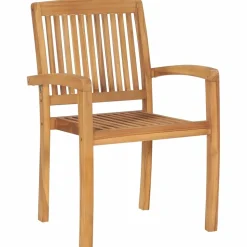 MAISON EXCLUSIVE - Chaises de jardin empilables avec coussins lot de 6 teck solide