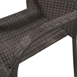 MAISON EXCLUSIVE - Chaises empilables d'extérieur lot de 4 résine tressée marron