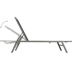 MAISON EXCLUSIVE - Chaises longues lot de 2 avec table acier et textilène noir