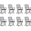 MAISON EXCLUSIVE - Chaises pliables d'extérieur lot de 8 et coussins bois d'acacia