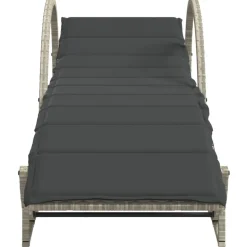 MAISON EXCLUSIVE - Chaises longues lot de 2 et coussins gris clair résine tressée