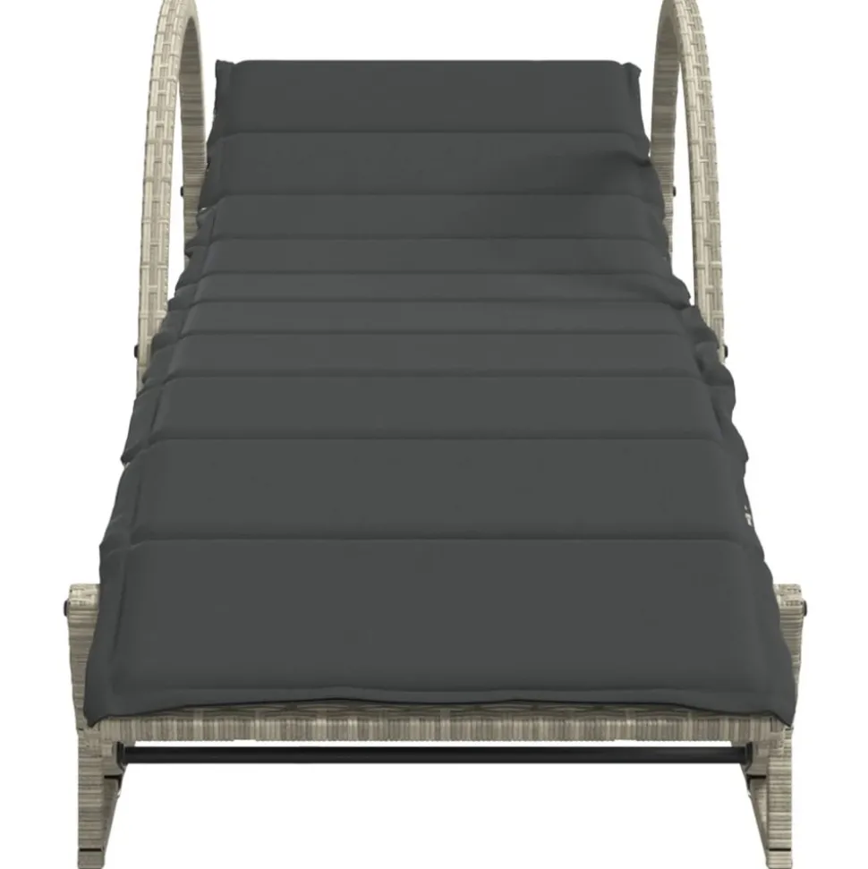 MAISON EXCLUSIVE - Chaises longues lot de 2 et coussins gris clair résine tressée