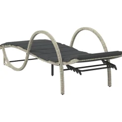 MAISON EXCLUSIVE - Chaises longues lot de 2 et coussins gris clair résine tressée