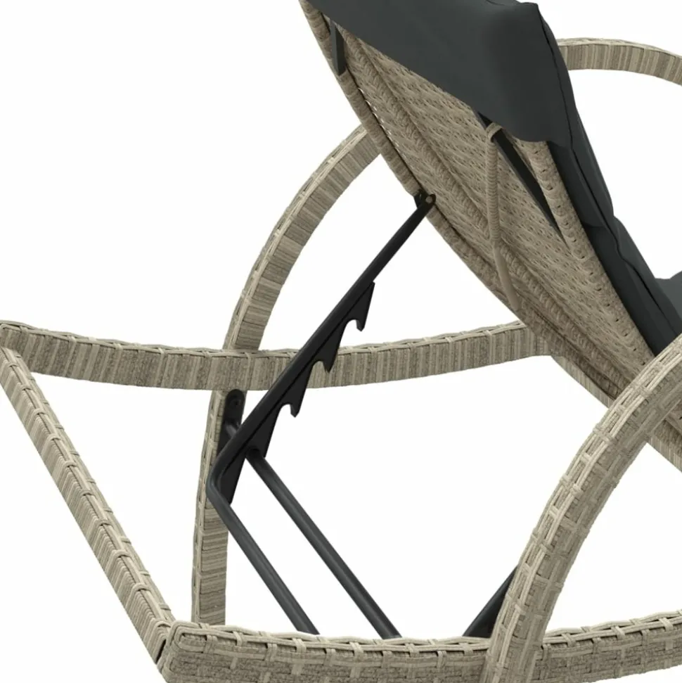 MAISON EXCLUSIVE - Chaises longues lot de 2 et coussins gris clair résine tressée