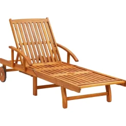 MAISON EXCLUSIVE - Chaises longues lot de 2 avec coussins bois d'acacia solide