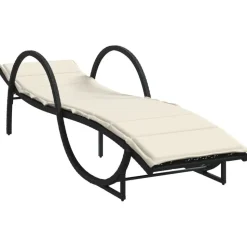 MAISON EXCLUSIVE - Chaises longues lot de 2 avec coussins noir résine tressée