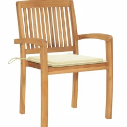 MAISON EXCLUSIVE - Chaises de jardin empilables avec coussins lot de 6 teck solide