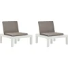 MAISON EXCLUSIVE - Chaises de salon de jardin et coussins lot de 2 plastique blanc