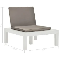 MAISON EXCLUSIVE - Chaises de salon de jardin et coussins lot de 2 plastique blanc