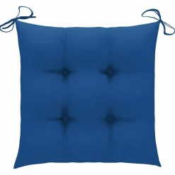 MAISON EXCLUSIVE - Chaises de jardin lot de 2 et coussins bleu bois de teck massif